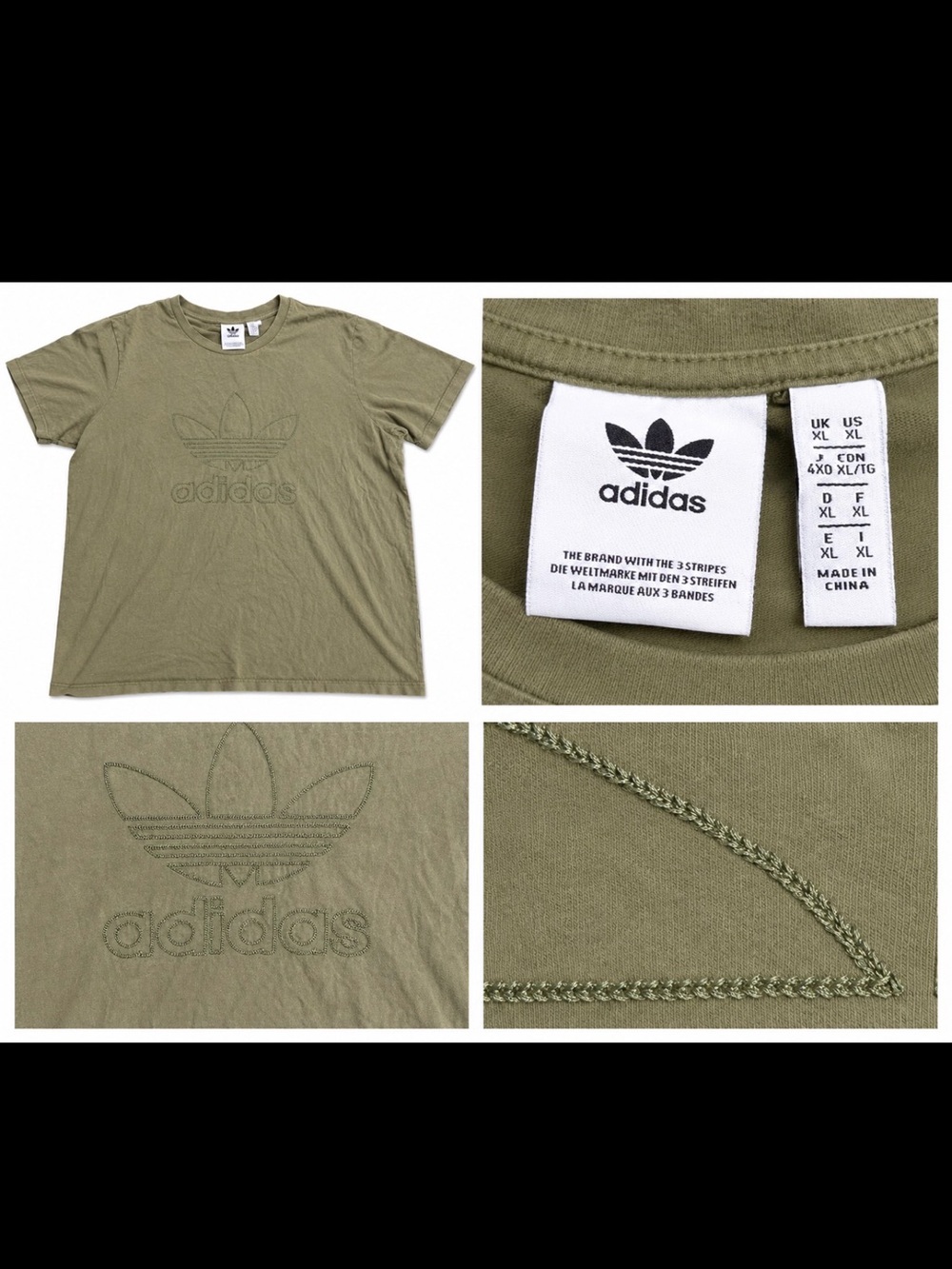 adidas Olive Green Trefoil Tee